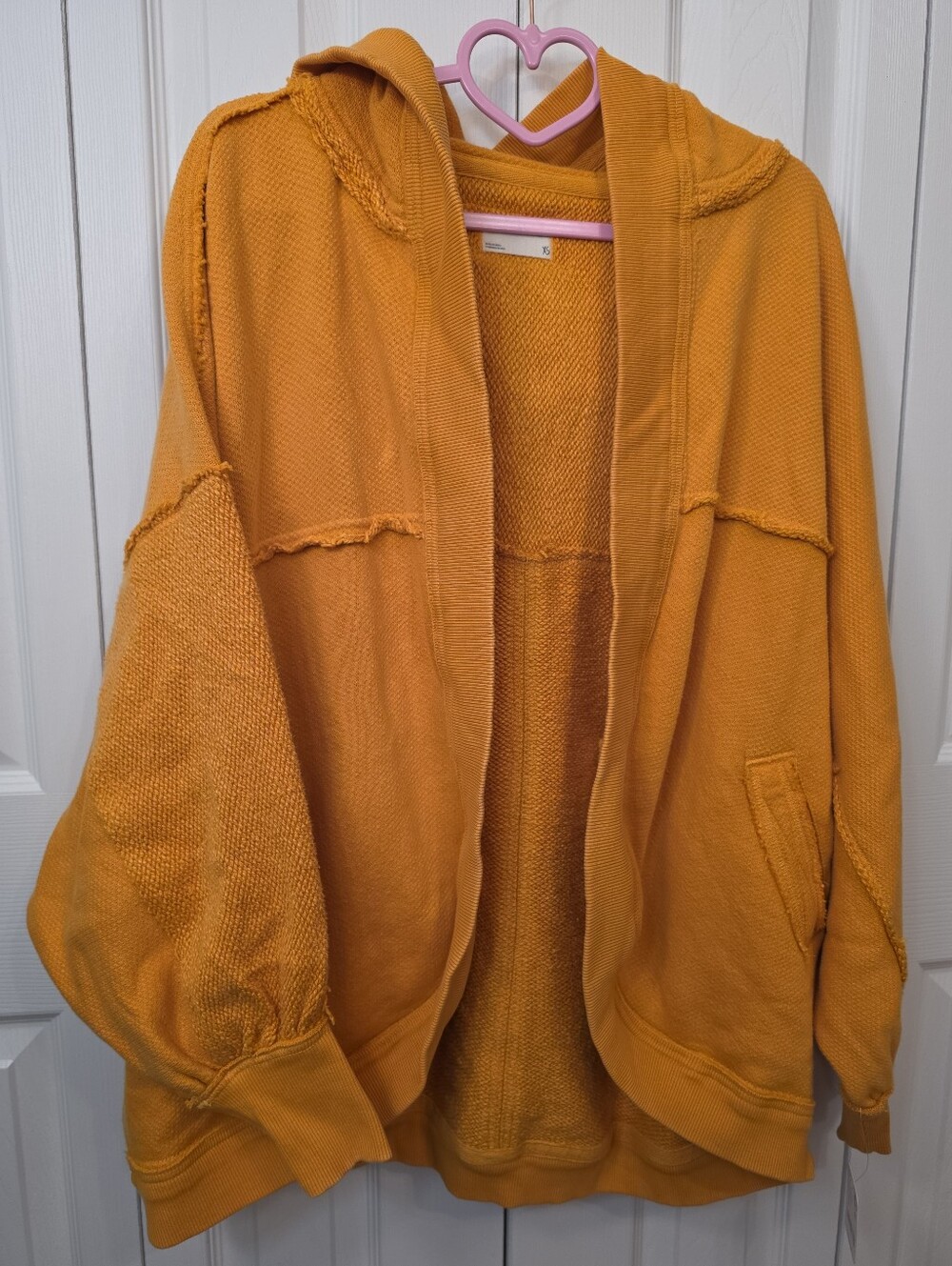 Free People WeThe Free Forever Yours Cardi Sunflower Yellow Oversized Hoodie NWT - Picture 6 of 6